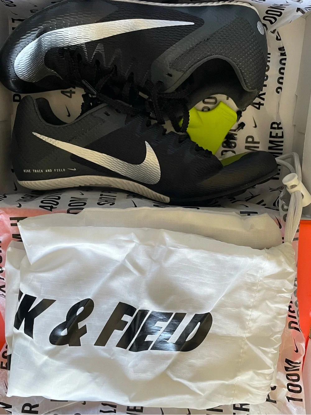 Nike Zoom Rival XC 6 Black and White Athletic Track and Field Shoes